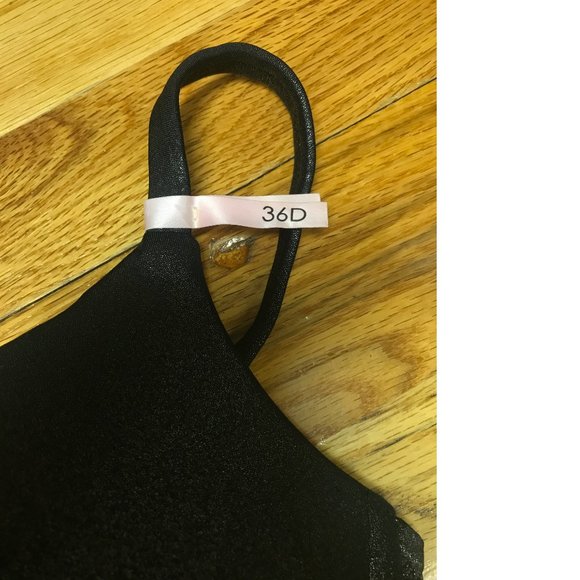 La vie en rose black shiny silver magnetic closure push up bra 36D - Picture 3 of 5